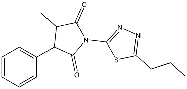 1-(5-Propyl-1,3,4-thiadiazol-2-yl)-4-methyl-3-phenylpyrrolidine-2,5-dione Structure