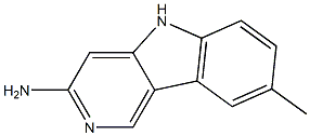 8-メチル-5H-ピリド[4,3-b]インドール-3-アミン 化学構造式
