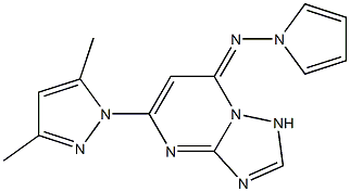 5-(3,5-Dimethyl-1H-pyrazol-1-yl)-7-pyrrolizino[1,2,4]triazolo[1,5-a]pyrimidine,,结构式