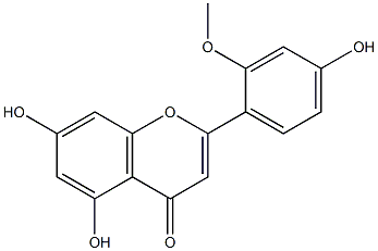 4',5,7-トリヒドロキシ-2'-メトキシフラボン 化学構造式