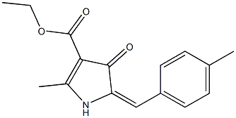 2-Methyl-4-oxo-5-(4-methylbenzylidene)-2-pyrroline-3-carboxylic acid ethyl ester Struktur