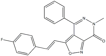 3-[2-(4-Fluorophenyl)vinyl]-6-methyl-4-phenylisoxazolo[3,4-d]pyridazin-7(6H)-one,,结构式