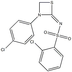 N-[3-(4-Chlorophenyl)-1,3-thiazetidin-2-ylidene]-2-chlorobenzenesulfonamide Structure