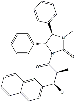 (4R,5R)-4,5-ジヒドロ-4,5-ジフェニル-1-メチル-3-[(2S,3R)-3-ヒドロキシ-2-メチル-3-(2-ナフチル)プロピオニル]-1H-イミダゾール-2(3H)-オン 化学構造式