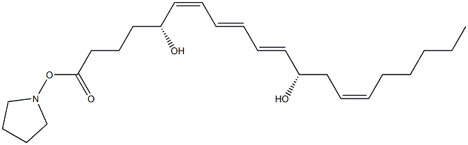 (5R,6Z,8E,10E,12S,14Z)-5,12-Dihydroxy-6,8,10,14-icosatetraenoic acid (pyrrolidin-1-yl) ester Structure