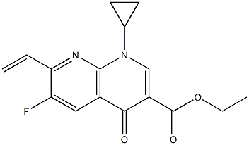 1,4-Dihydro-6-fluoro-7-ethenyl-4-oxo-1-cyclopropyl-1,8-naphthyridine-3-carboxylic acid ethyl ester,,结构式
