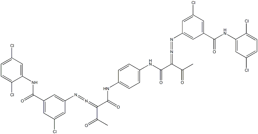 3,3'-[1,4-Phenylenebis[iminocarbonyl(acetylmethylene)azo]]bis[N-(2,5-dichlorophenyl)-5-chlorobenzamide],,结构式