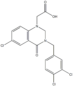 3-(3,4-Dichlorobenzyl)-1,2,3,4-tetrahydro-6-chloro-4-oxoquinazoline-1-acetic acid Structure