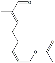 Acetic acid (2Z)-3,7-dimethyl-8-oxo-2,6-octadienyl ester Struktur