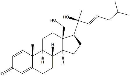 (20S,22E)-18,20-Dihydroxycholesta-1,4,22-trien-3-one Structure