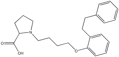 1-[4-[2-(2-Phenylethyl)phenoxy]butyl]pyrrolidine-2-carboxylic acid 结构式