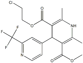 4-[2-(Trifluoromethyl)pyridin-4-yl]-1,4-dihydro-2,6-dimethylpyridine-3,5-dicarboxylic acid 3-methyl 5-(2-chloroethyl) ester,,结构式