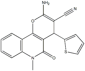 2-Amino-4-(2-thienyl)-5-oxo-6-methyl-4,6-dihydro-5H-pyrano[3,2-c]quinoline-3-carbonitrile Structure