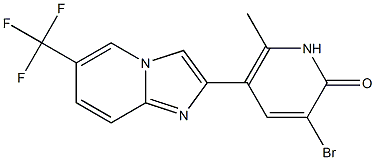 2-[(3-Bromo-6-methyl-1,2-dihydro-2-oxopyridin)-5-yl]-6-(trifluoromethyl)imidazo[1,2-a]pyridine Struktur