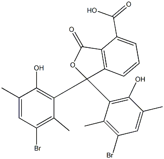 1,1-ビス(3-ブロモ-6-ヒドロキシ-2,5-ジメチルフェニル)-1,3-ジヒドロ-3-オキソイソベンゾフラン-4-カルボン酸 化学構造式