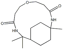 1,11,11-Trimethyl-2,10-diaza-6-oxabicyclo[10.2.2]hexadecane-3,9-dione Structure