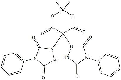 1,1'-(2,2-Dimethyl-4,6-dioxo-1,3-dioxane-5,5-diyl)bis(4-phenyl-1,2,4-triazolidine-3,5-dione),,结构式