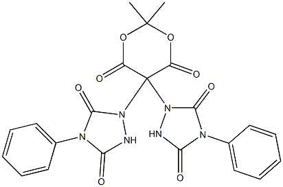 1,1'-(2,2-Dimethyl-4,6-dioxo-1,3-dioxane-5,5-diyl)bis(4-phenyl-1,2,4-triazolidine-3,5-dione) Structure