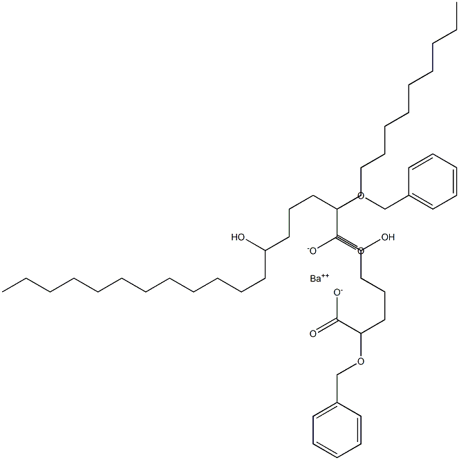 Bis(2-benzyloxy-6-hydroxystearic acid)barium salt Structure