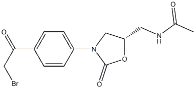 (5S)-5-Acetylaminomethyl-3-[4-bromoacetylphenyl]oxazolidin-2-one Structure