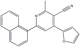 2-Methyl-4-(2-furyl)-6-(1-naphtyl)pyridine-3-carbonitrile Struktur