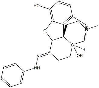 17-Methyl-6-(2-phenylhydrazono)-4,5-epoxymorphinan-3,14-diol Struktur