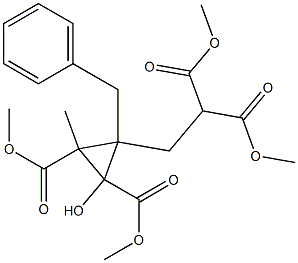 2-[[1-ベンジル-2-ヒドロキシ-2-ビス(メトキシカルボニル)メチルシクロプロピル]メチル]プロパン二酸ジメチル 化学構造式