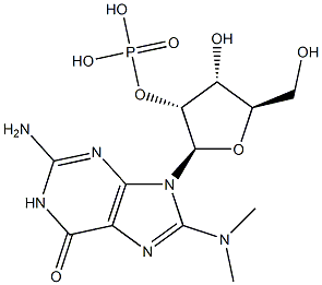 8-Dimethylaminoguanosine 2'-phosphoric acid,,结构式