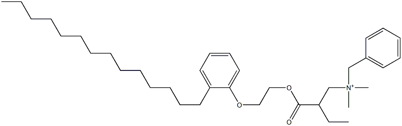 N,N-Dimethyl-N-benzyl-N-[2-[[2-(2-tetradecylphenyloxy)ethyl]oxycarbonyl]butyl]aminium Structure