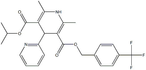 1,4-Dihydro-2,6-dimethyl-4-(2-pyridinyl)pyridine-3,5-dicarboxylic acid 3-[4-(trifluoromethyl)benzyl]5-isopropyl ester Struktur
