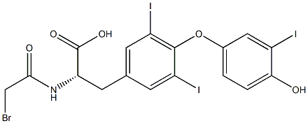 N-Bromoacetyl-3,5-diiodo-O-(4-hydroxy-3-iodophenyl)tyrosine Structure