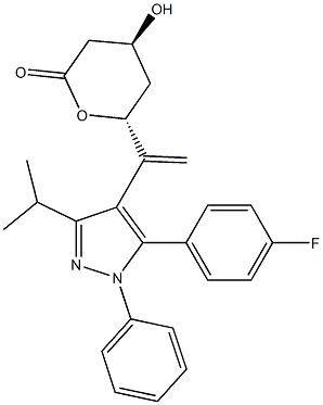 (4S,6R)-6-[1-[5-(4-Fluorophenyl)-3-isopropyl-1-phenyl-1H-pyrazol-4-yl]ethenyl]tetrahydro-4-hydroxy-2H-pyran-2-one Structure