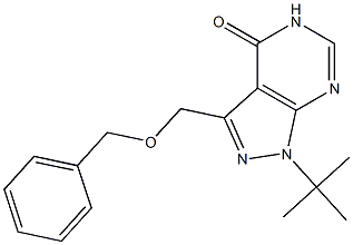 3-(benzyloxymethyl)-1-tert-butyl-1H-pyrazolo[3,4-d]pyrimidin-4(5H)-one 化学構造式