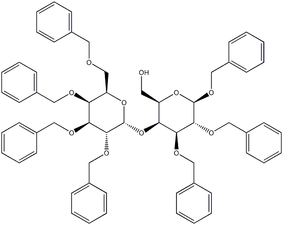 BENZYL 4-O-(2,3,4,6-TETRA-O-BENZYL ALPHA-D-GALACTOPYRANOSYL)-2,3-DI-O-BENZYL-BETA-D-GALACTOPYRANOSIDE Structure