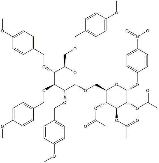 4-NITROPHENYL 2,3,4-TRI-O-ACETYL-6-O-(2',3',4',6'-TETRA-O-4-METHOXYBENZYL-ALPHA-D-GLUCOPYRANOSYL)-ALPHA-D-GLUCOPYRANOSIDE Structure