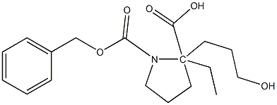 1-benzyl 2-ethyl 2-(3-hydroxypropyl)pyrrolidine-1,2-dicarboxylate Struktur