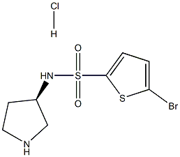 5-Bromo-thiophene-2-sulfonic acid (R)-pyrrolidin-3-ylamide hydrochloride Struktur