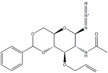 2-AcetaMido-3-O-allyl-4,6-O-benzylidene-2-deoxy-beta-D-glucopyranosyl Azide,,结构式