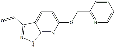 6-(pyridin-2-ylMethoxy)-1H-pyrazolo[3,4-b]pyridine-3-carbaldehyde Struktur