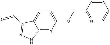 6-(pyridin-2-ylMethoxy)-1H-pyrazolo[3,4-b]pyridine-3-carbaldehyde,,结构式