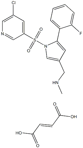 1-(1-((5-chloropyridin-3-yl)sulfonyl)-5-(2-fluorophenyl)-1H-pyrrol-3-yl)-N-methylmethanamine fumarate Structure