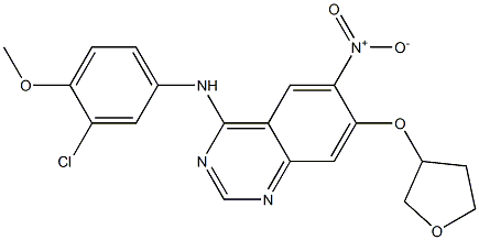(3-Chloro-4-methoxy-phenyl)-[6-nitro-7-(tetrahydro-furan-3-yloxy)-quinazolin-4-yl]-amine Structure