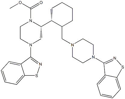 ((1R,2R)-2-((4-(benzo[d]isothiazol-3-yl)piperazin-1-yl)methyl)
cyclohexyl)methyl 4-(benzo[d]isothiazol-3-yl)piperazine-1-
carboxylate Structure