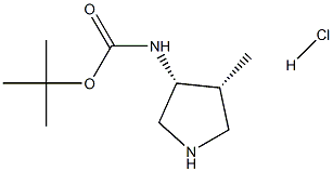 (3R,4R)-3-(Boc-amino)-4-methylpyrrolidine Hydrochloride Structure