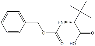 (2R)-2-(ベンジルオキシカルボニルアミノ)-3,3-ジメチル酪酸 化学構造式