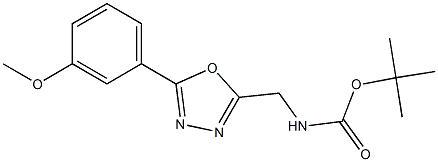 [5-(3-Methoxy-phenyl)-[1,3,4]oxadiazol-2-ylmethyl]-carbamic acid tert-butyl ester Struktur