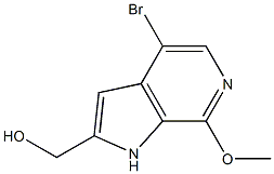 (4-Bromo-7-methoxy-1H-pyrrolo[2,3-c]pyridin-2-yl)-methanol,,结构式