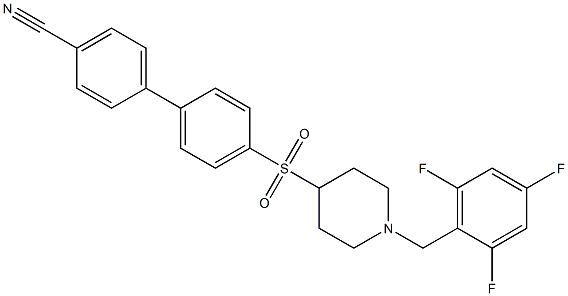 4'-([1-(2,4,6-TRIFLUOROBENZYL)PIPERIDIN-4-YL]SULFONYL)BIPHENYL-4-CARBONITRILE 结构式