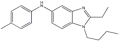 (1-BUTYL-2-ETHYL-1H-BENZOIMIDAZOL-5-YL)-P-TOLYL-AMINE,,结构式