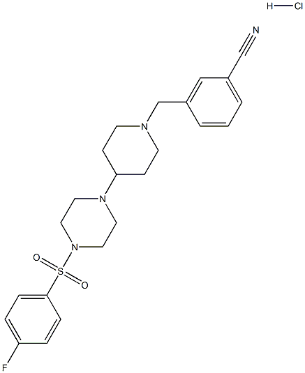 3-[(4-(4-[(4-FLUOROPHENYL)SULFONYL]PIPERAZIN-1-YL)PIPERIDIN-1-YL)METHYL]BENZONITRILE HYDROCHLORIDE